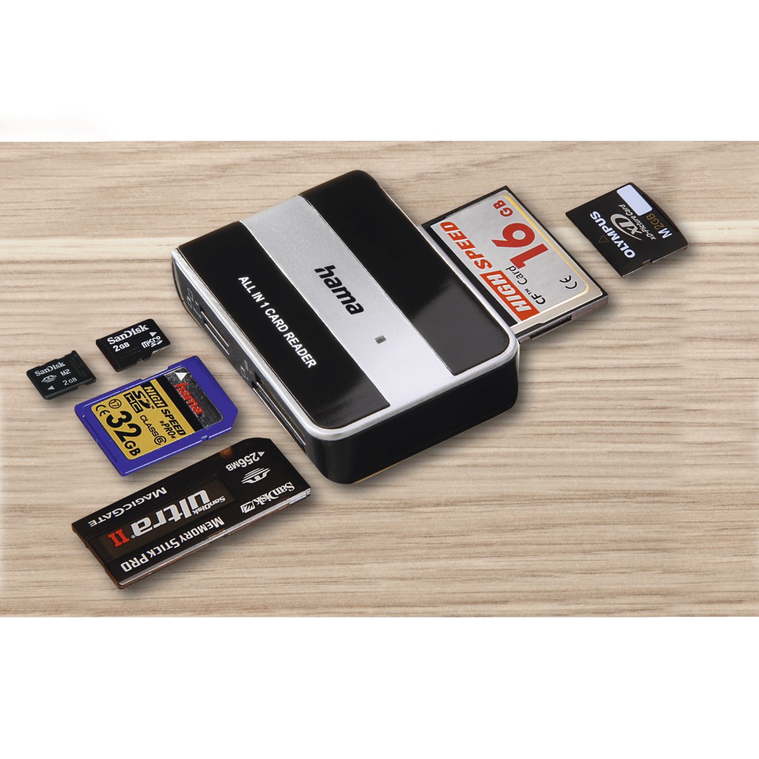 Schwarz Card Reader Kartenleser Micro SD MMC M2 USB 2.0 Stick für Speicherkarte 