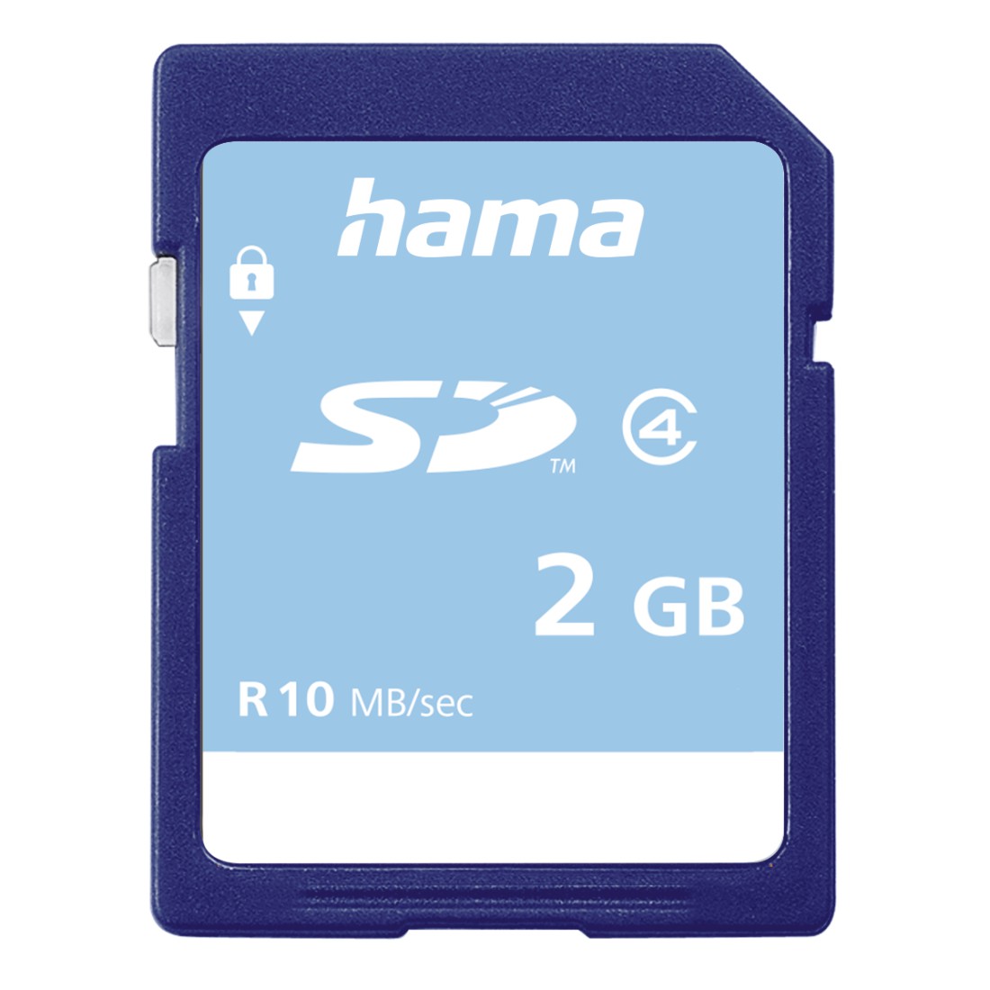Hama Speicherkarte SD 2GB SD-2.0 Standard, Class 4, Datensicherheit dank mechanischem Schreibschutz, Beschriftungsfeld