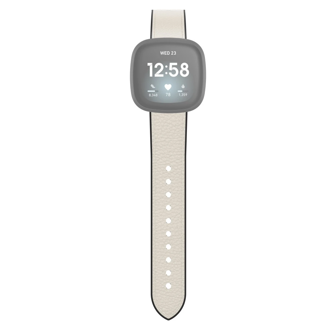 Uhrenarmband und | für Hama Silikon, Fitbit Versa Leder Weiß Armband 3/Sense, aus