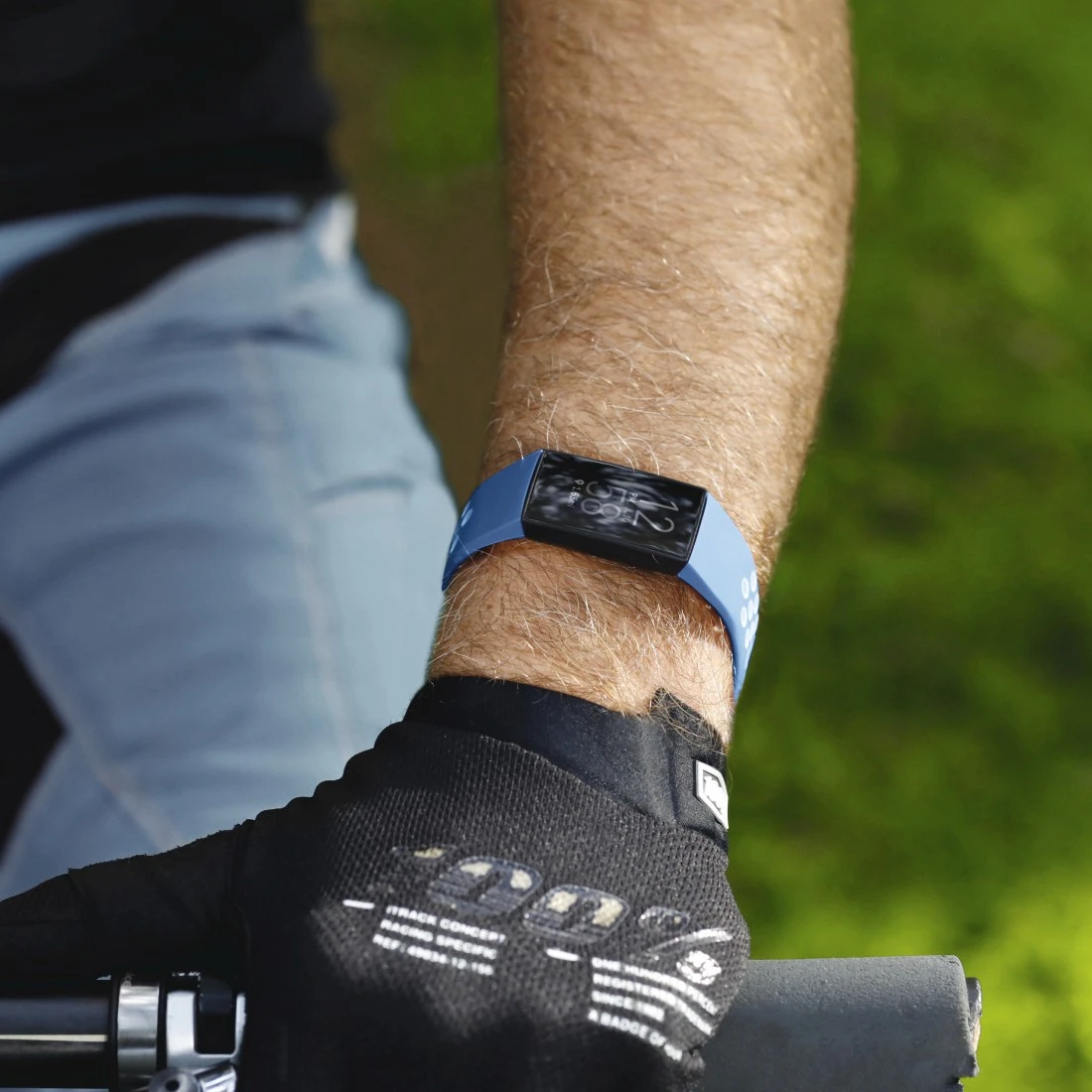 Sportarmband für Fitbit Charge Hama Uhrenarmband, | 3/4, Blau/Grau atmungsaktives
