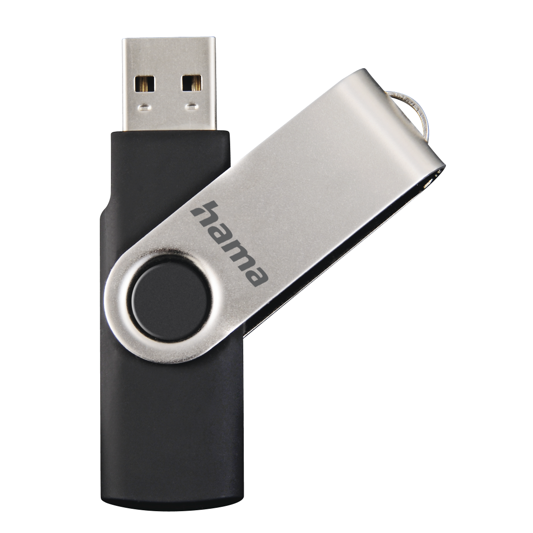 Hama USB-Stick 64 GB Speicherstick schwarz/silber USB 2.0, 10MB/s 