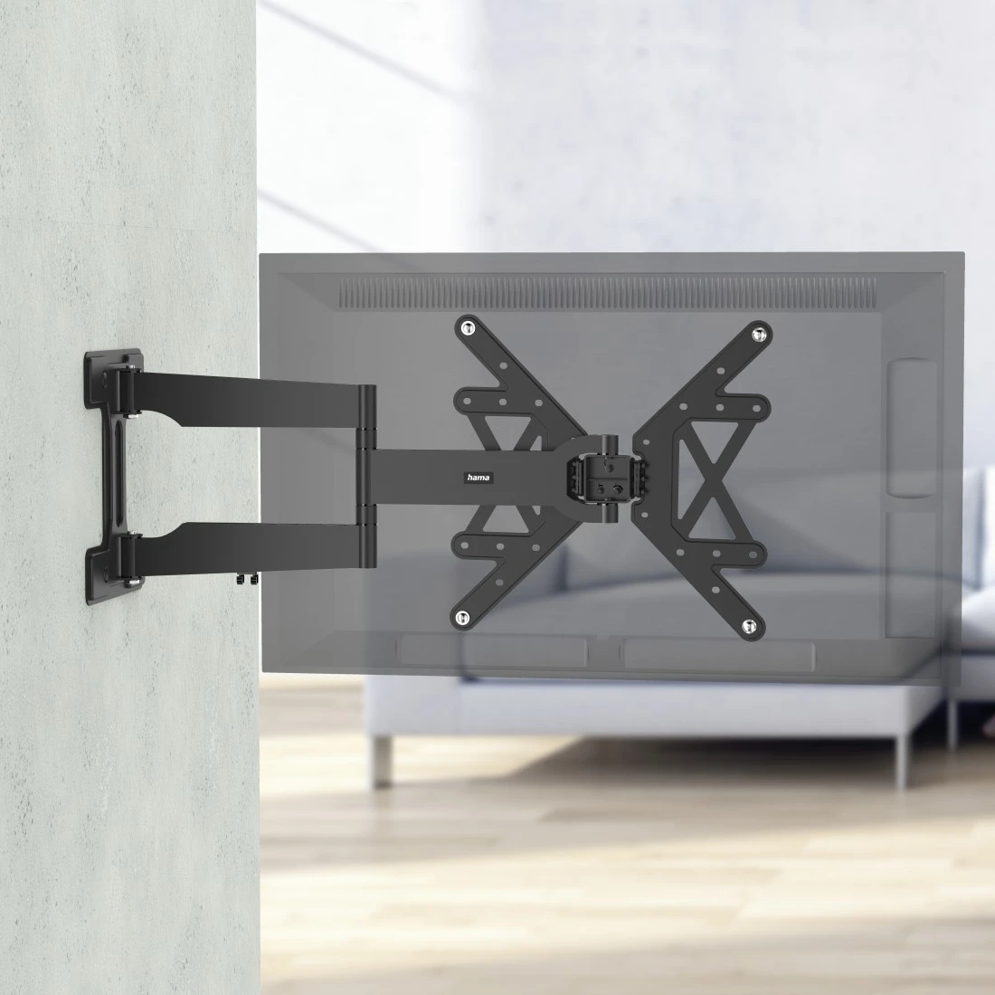 Hama TV-Wandhalterung FIX, 165 cm (65), Schwarz TV-Wandhalter TV- Wandhalterung, (bis 65 Zoll, integrierte Wasserwaage), Für  Bildschirmdiagonalen von 81 cm - 165 cm - 32 bis 65 Zoll