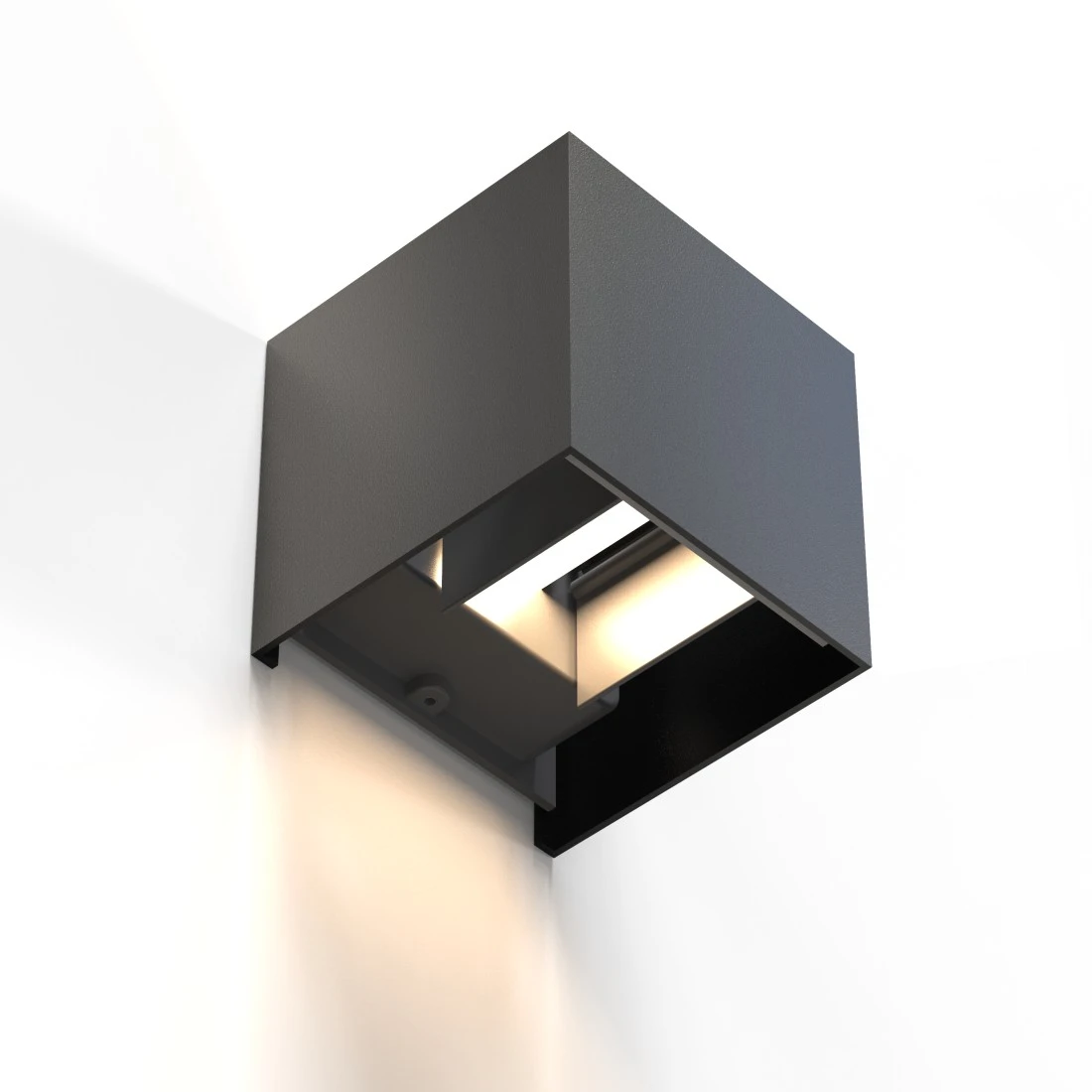 LED Wandlampe für innen und außen, WLAN, App- u. Sprachsteuerung, Schwarz