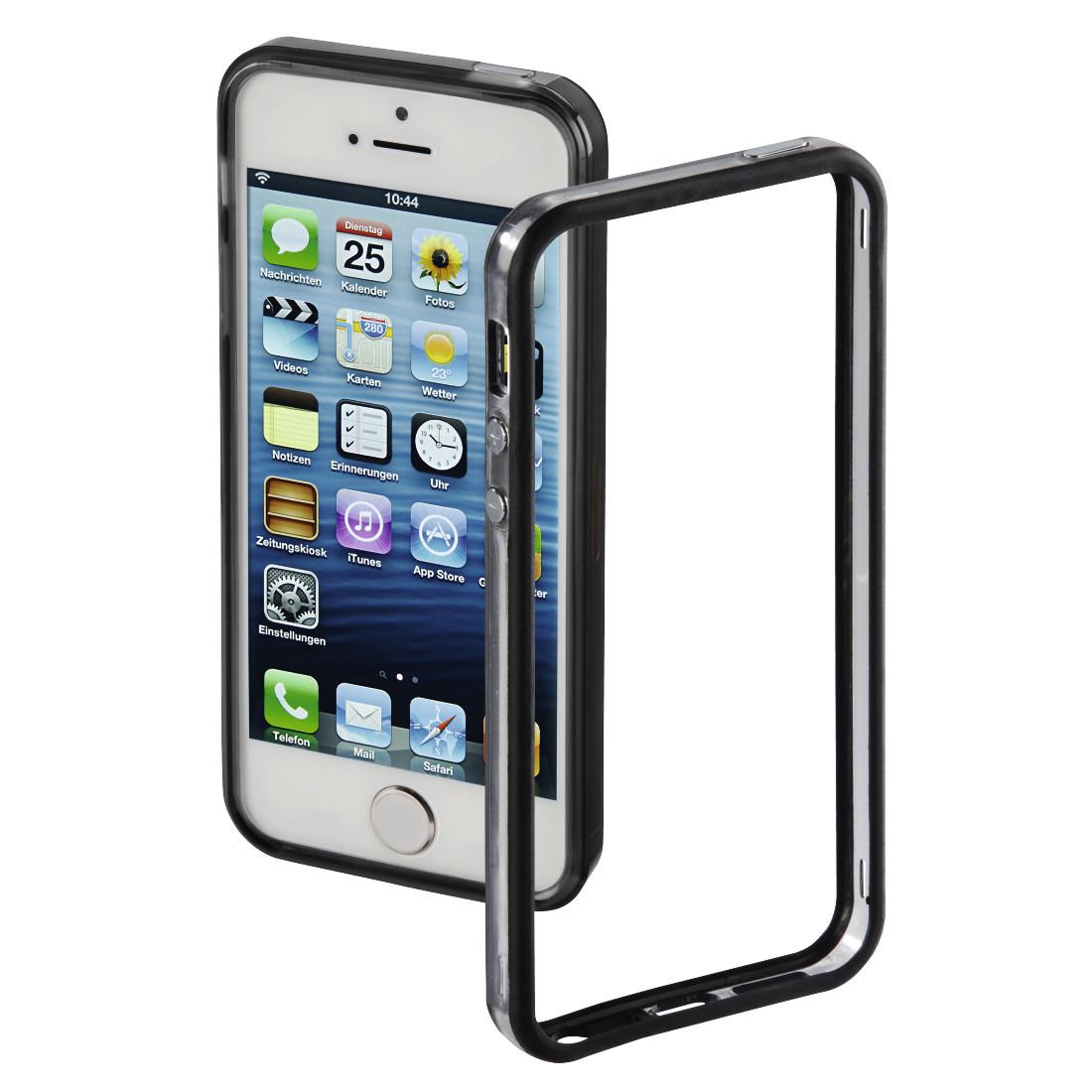 Hama Edge Protector Cover For Apple Iphone 5 5s Se Black Transparent Hama De