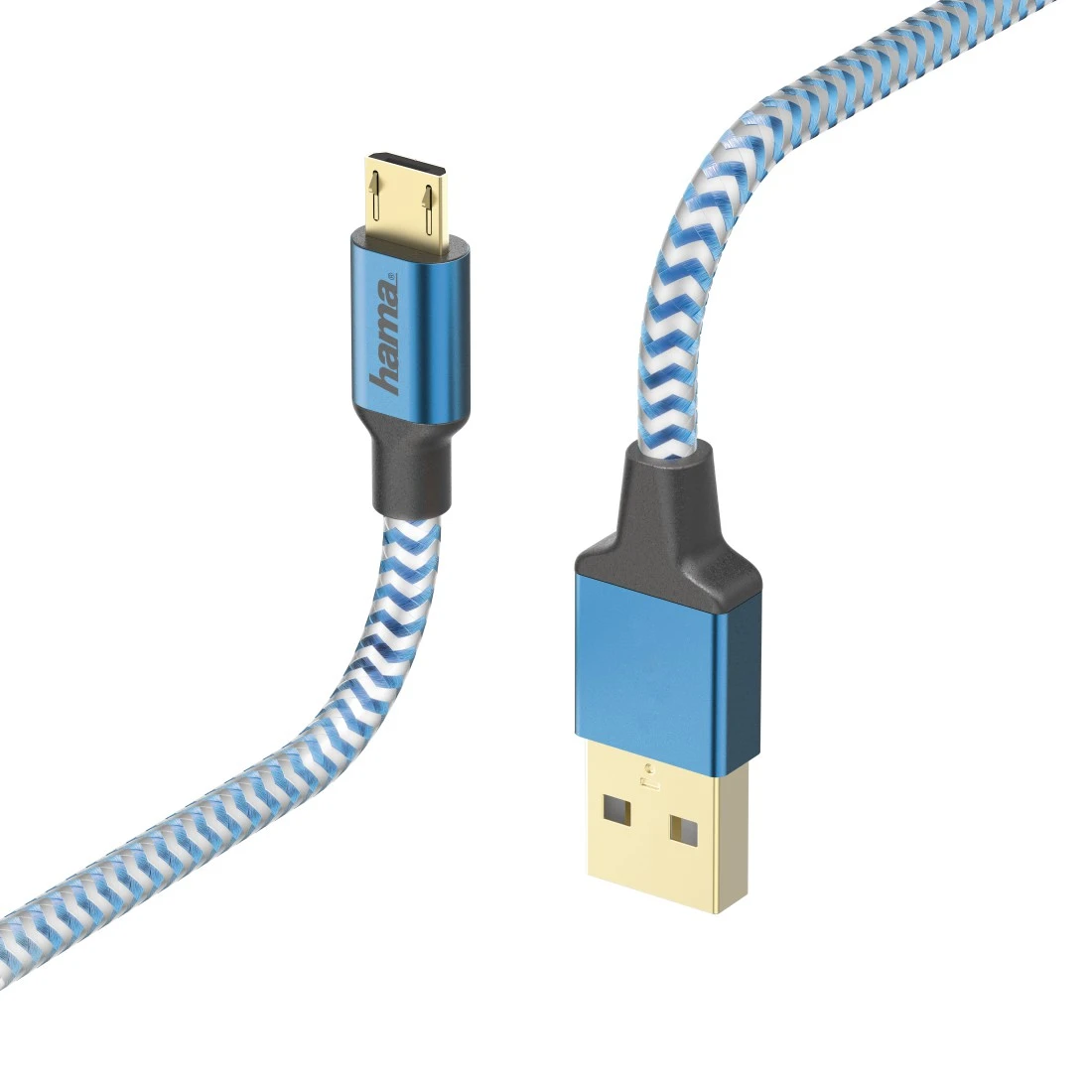 Micro-USB-Kabel mit LED Licht (blaue LEDS) - SmartGeocaching Onlineshop
