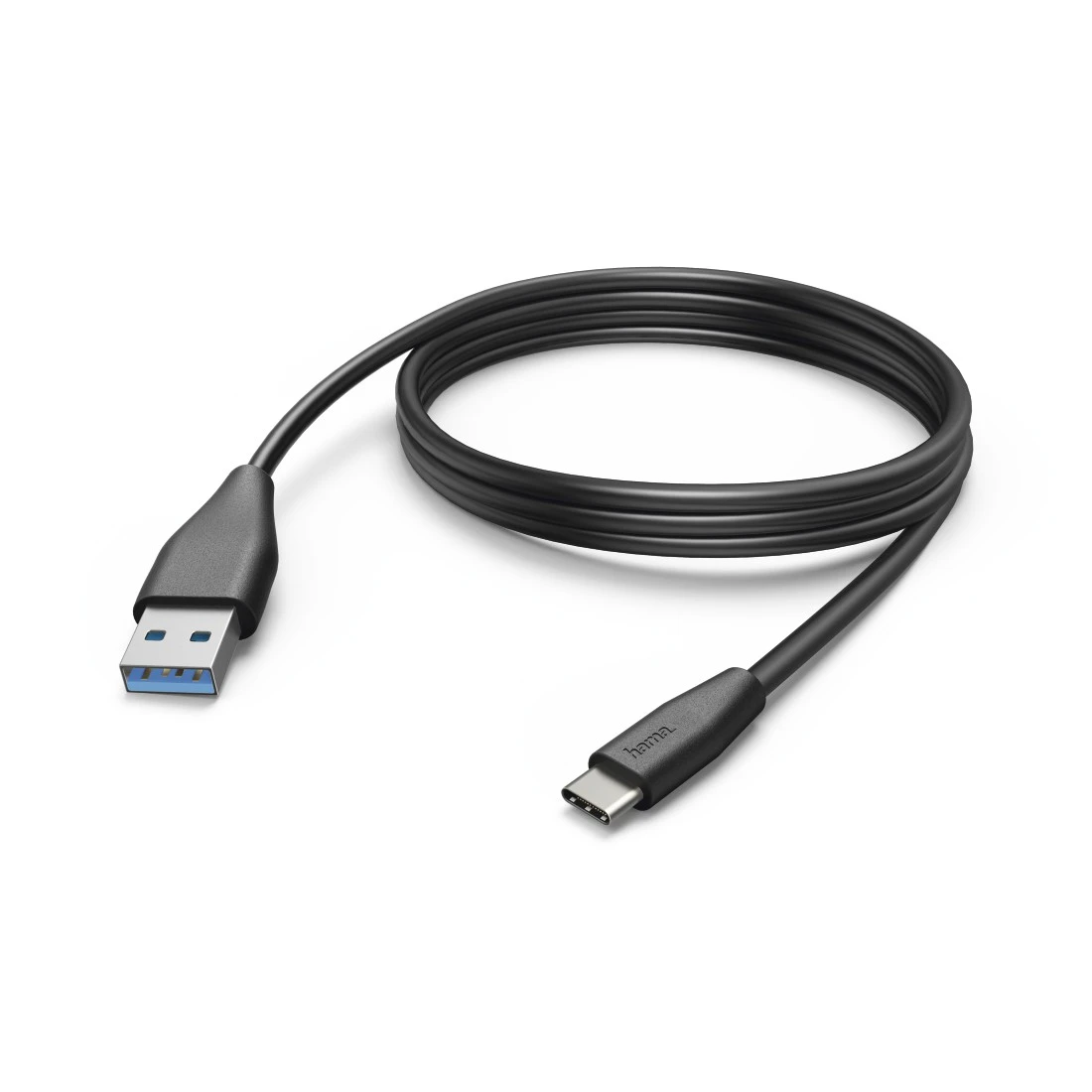Lade- / Datenkabel, USB Type-C - USB-A-Stecker, 3 m, Schwarz