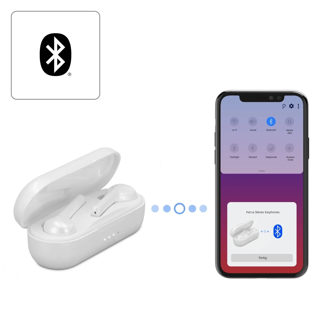 Wireless, True Bluetooth®-Kopfhörer Weiß In-Ear, \