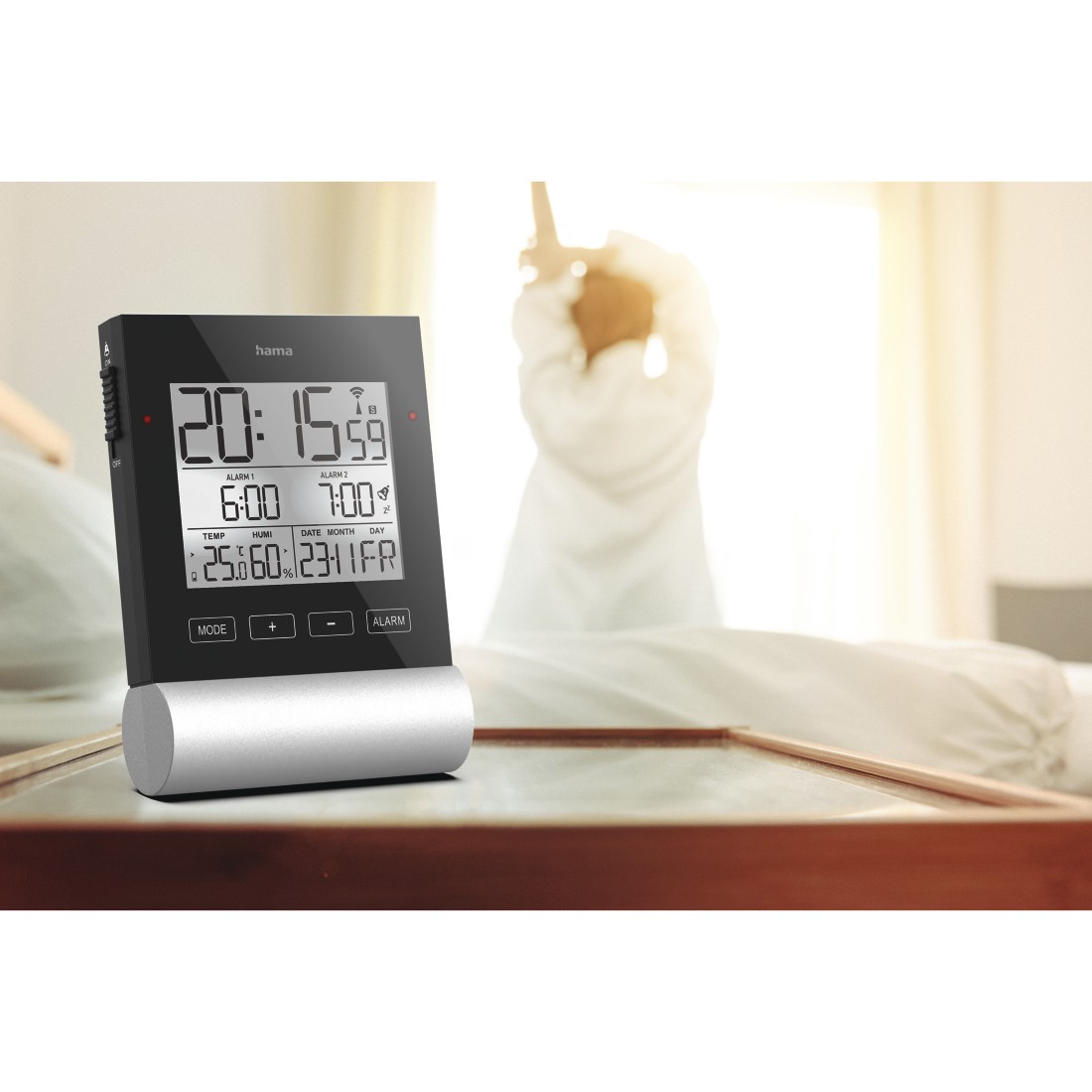 Digital Alarm Wecker Tischuhr LCD Wecker mit Temperaturanzeige und Kalender Neu 