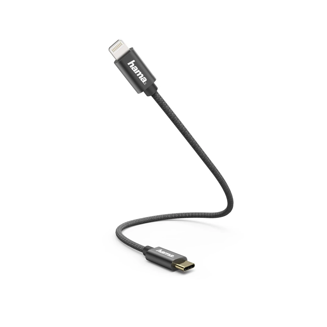 Schnelllade-/Datenkabel, USB-C - Lightning, 0,2 Hama m, Schwarz 