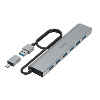 USB-Hub, 4 Ports, USB 3.0, 5 Gbit/s, Schnellladen, inkl. Kabel und Netzteil