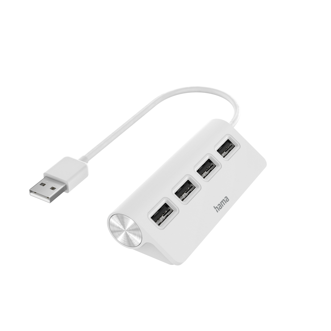 USB-Hub, 4 Ports, USB 2.0, 480 Mbit/s, Weiß Hama