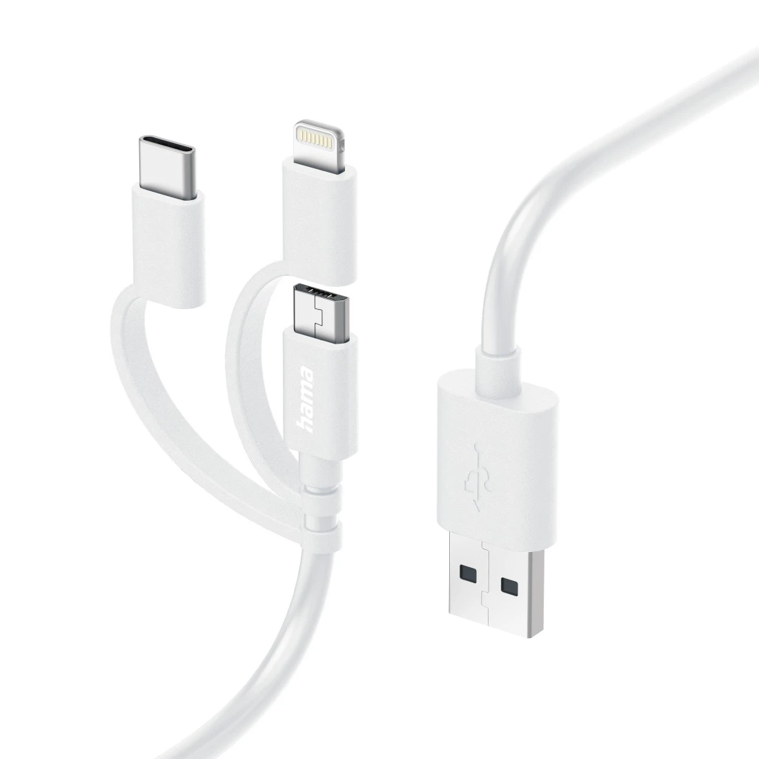 3in1 Multi-Ladekabel, USB-A - Micro-USB, USB-C und Lightning, 1,0