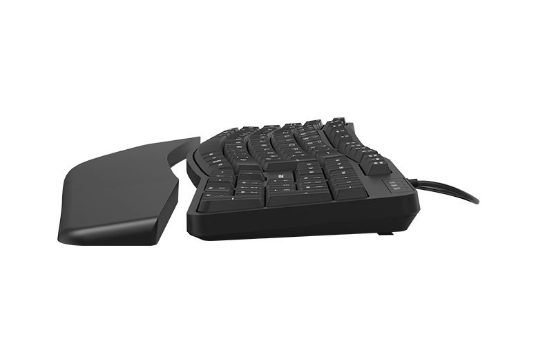 Seitenansicht von Hama Ergonomische Tastatur "EKC-400" mit separater Handballenauflage