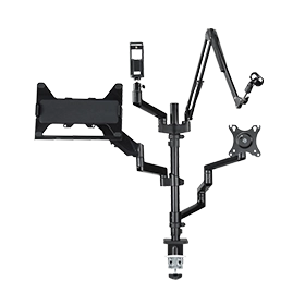 Hama Monitorhalterung für Streaming Setup, 4 Arme, höhenverstellbar, schwenkbar