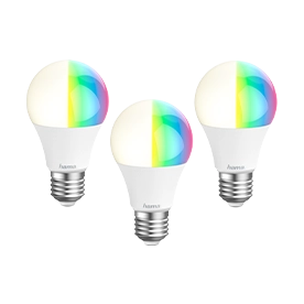 Hama WLAN-LED-Lampe, E27, 8,5W, RGBW, dimmbar, Birne, Sprach- / App-Steuerung